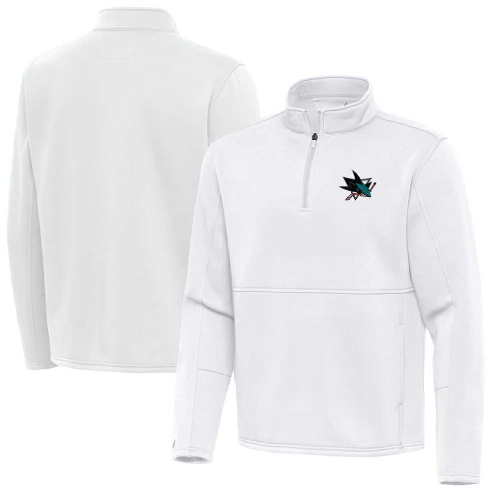 San Jose Sharks Antigua Twist Quarter-Zip Pullover Jacket - White - NHL