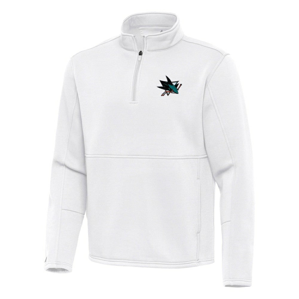 San Jose Sharks Antigua Twist Quarter-Zip Pullover Jacket - White - NHL