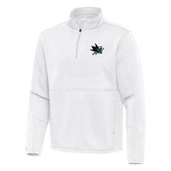 San Jose Sharks Antigua Twist Quarter-Zip Pullover Jacket - White - NHL