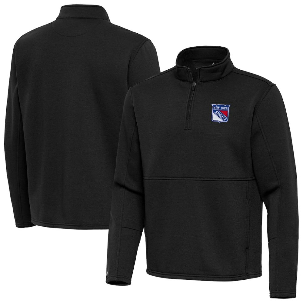 New York Rangers Antigua Twist Quarter-Zip Pullover Jacket - Black - NHL
