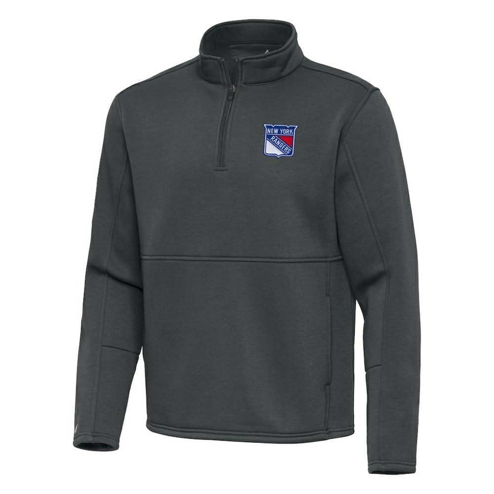 New York Rangers Antigua Twist Quarter-Zip Pullover Jacket - Pewter - NHL
