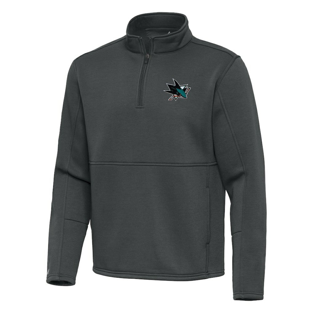 San Jose Sharks Antigua Twist Quarter-Zip Pullover Jacket - Pewter - NHL