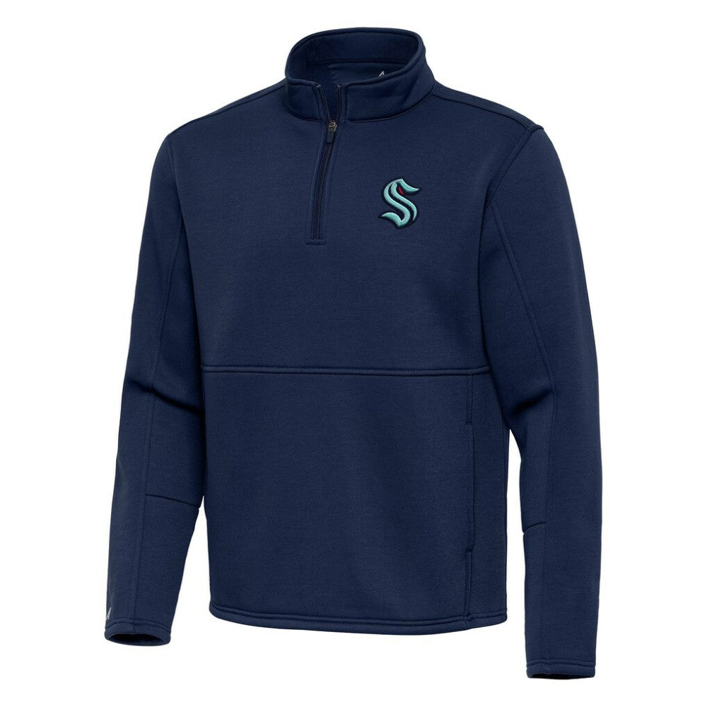 Seattle Kraken Antigua Twist Quarter-Zip Pullover Jacket - Navy - NHL