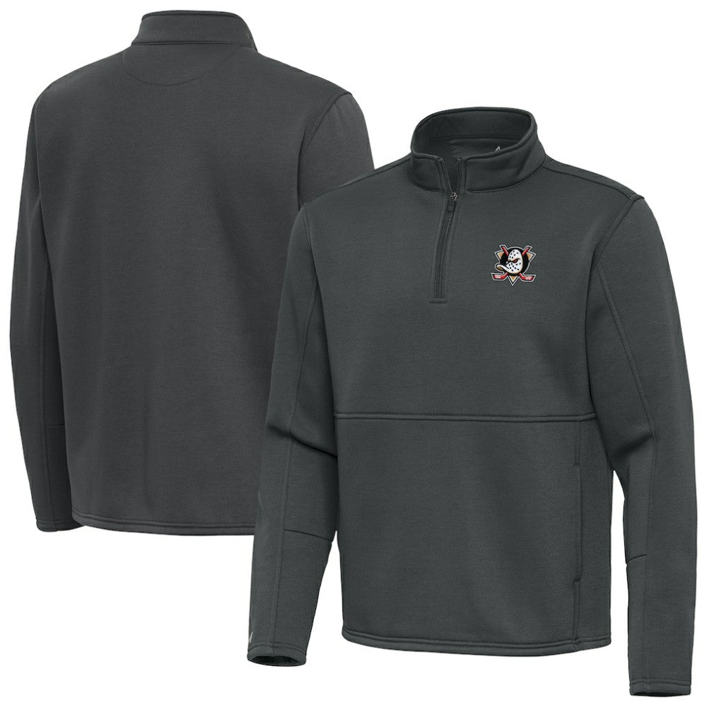 Anaheim Ducks Antigua Twist Quarter-Zip Pullover Jacket - Silver - NHL