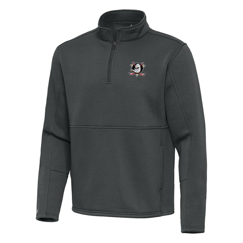 Anaheim Ducks Antigua Twist Quarter-Zip Pullover Jacket - Silver - NHL