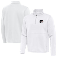 Philadelphia Flyers Antigua Twist Quarter-Zip Pullover Jacket - White - NHL