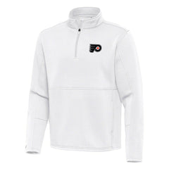 Philadelphia Flyers Antigua Twist Quarter-Zip Pullover Jacket - White - NHL