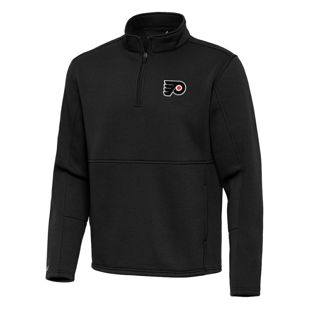 Philadelphia Flyers Antigua Twist Quarter-Zip Pullover Jacket - Black - NHL