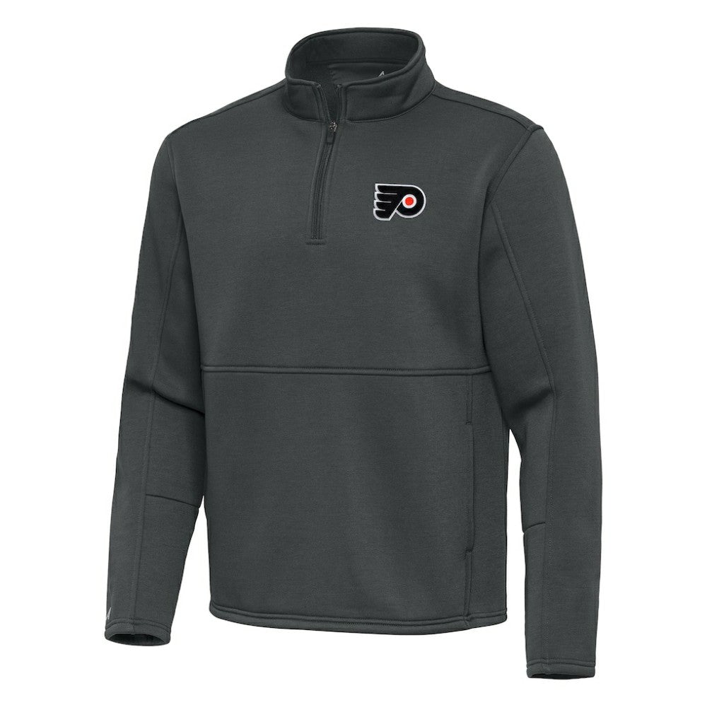 Philadelphia Flyers Antigua Twist Quarter-Zip Pullover Jacket - Pewter - NHL
