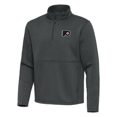 Philadelphia Flyers Antigua Twist Quarter-Zip Pullover Jacket - Pewter - NHL