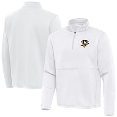 Pittsburgh Penguins Antigua Twist Quarter-Zip Pullover Jacket - White - NHL