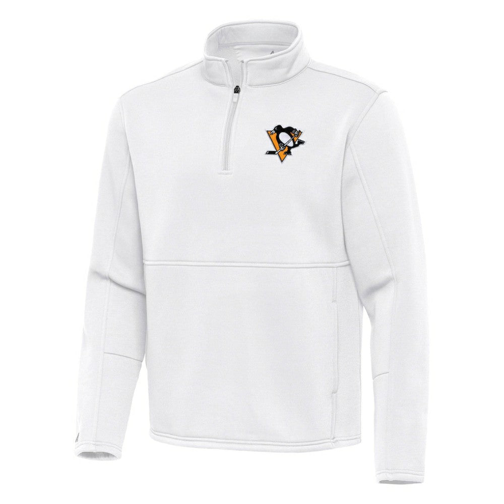 Pittsburgh Penguins Antigua Twist Quarter-Zip Pullover Jacket - White - NHL