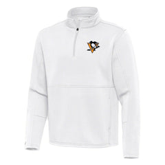 Pittsburgh Penguins Antigua Twist Quarter-Zip Pullover Jacket - White - NHL