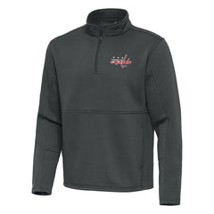 Washington Capitals Antigua Twist Quarter-Zip Pullover Jacket - Pewter - NHL