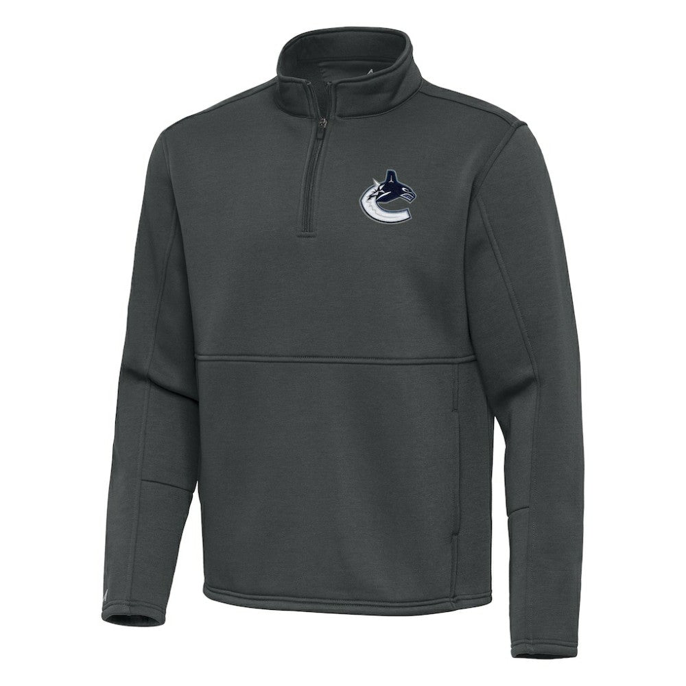 Vancouver Canucks Antigua Twist Quarter-Zip Pullover Jacket - Pewter - NHL