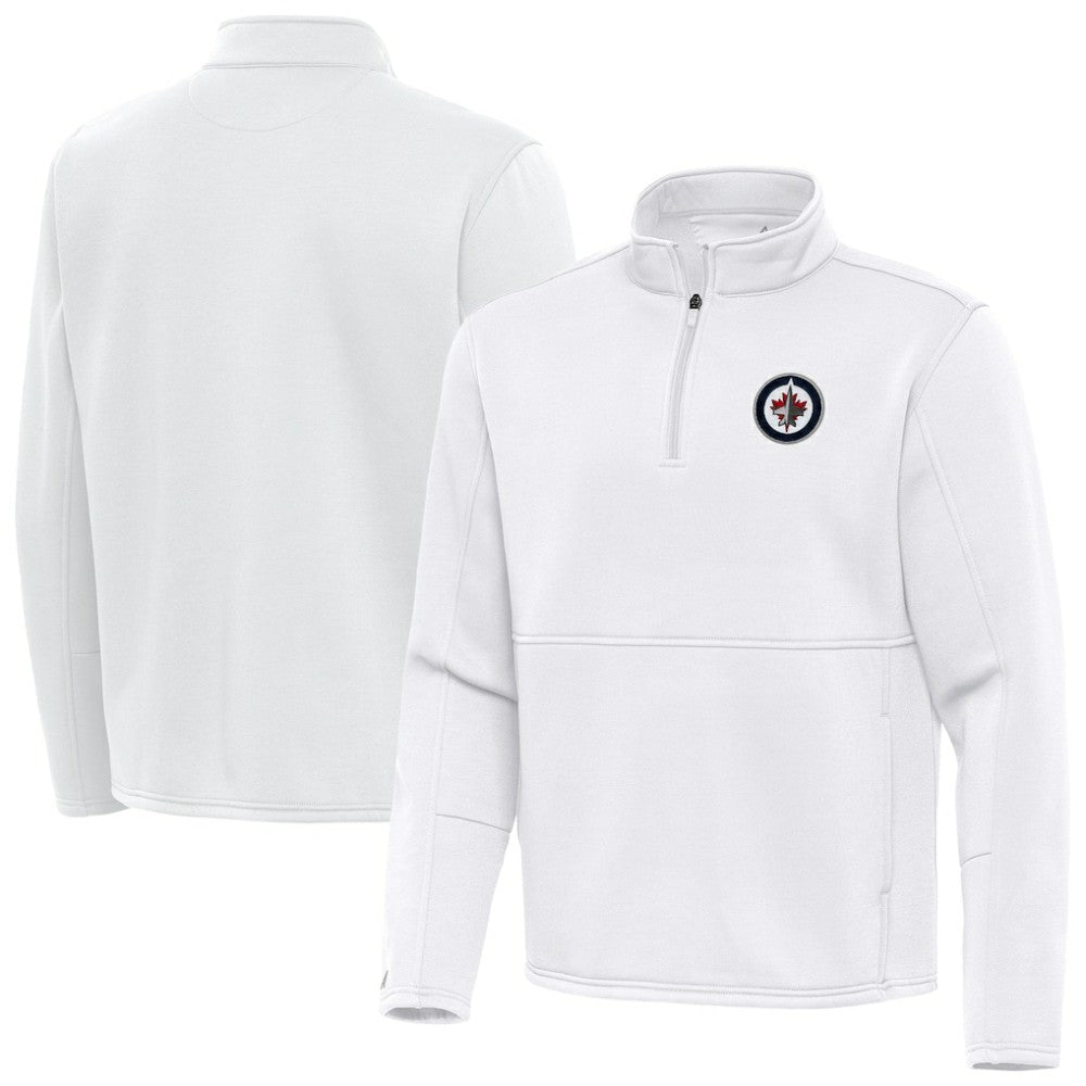 Winnipeg Jets Antigua Twist Quarter-Zip Pullover Jacket - White - NHL