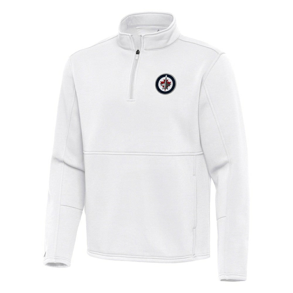 Winnipeg Jets Antigua Twist Quarter-Zip Pullover Jacket - White - NHL