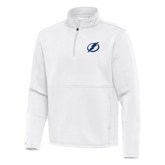 Tampa Bay Lightning Antigua Twist Quarter-Zip Pullover Jacket - White - NHL
