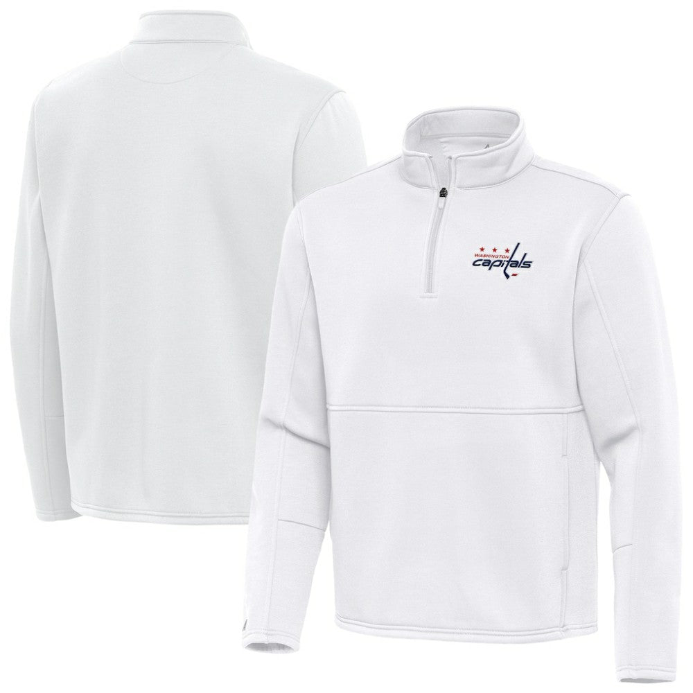 Washington Capitals Antigua Twist Quarter-Zip Pullover Jacket - White - NHL