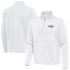 Washington Capitals Antigua Twist Quarter-Zip Pullover Jacket - White - NHL
