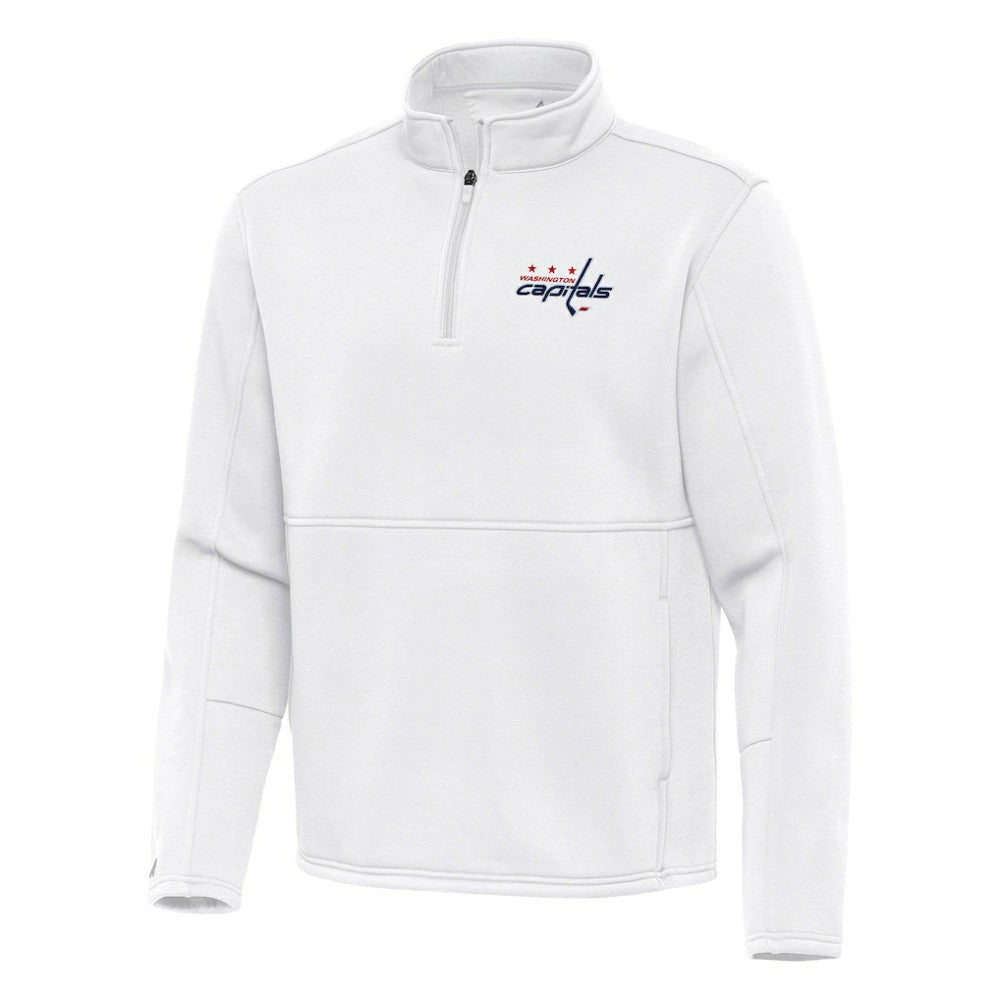 Washington Capitals Antigua Twist Quarter-Zip Pullover Jacket - White - NHL
