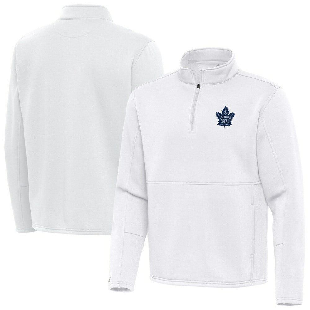 Toronto Maple Leafs Antigua Twist Quarter-Zip Pullover Jacket - White - NHL