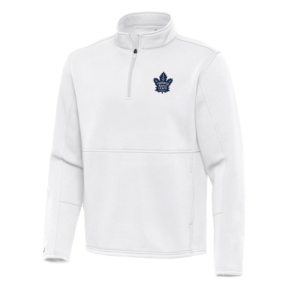 Toronto Maple Leafs Antigua Twist Quarter-Zip Pullover Jacket - White - NHL