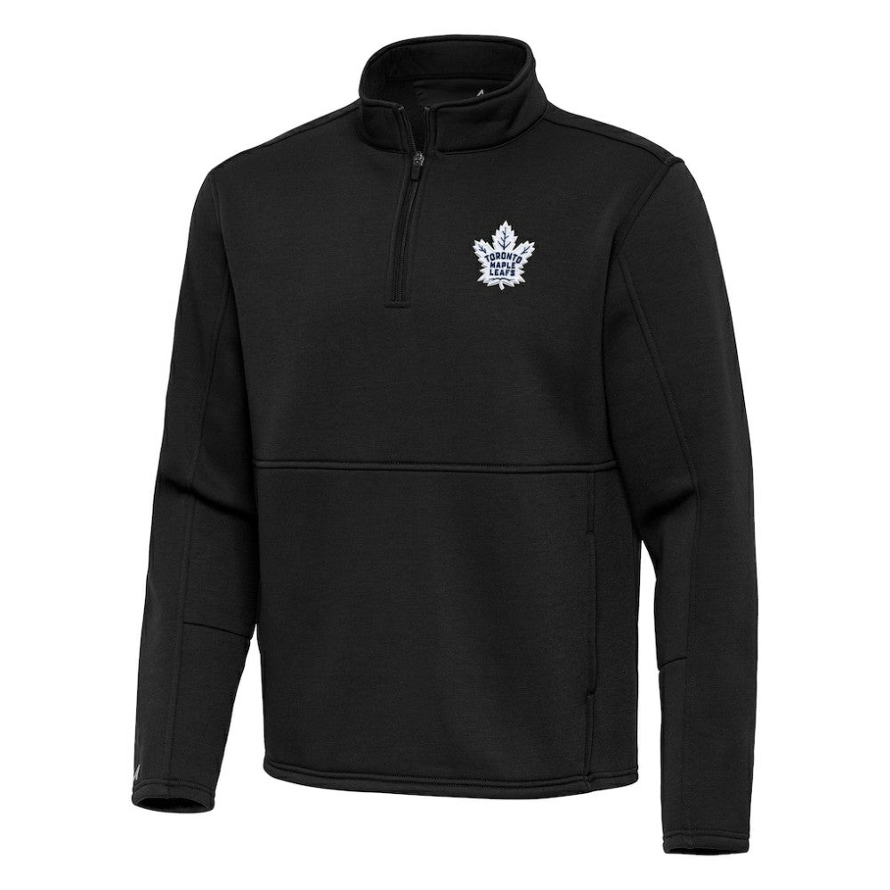 Toronto Maple Leafs Antigua Twist Quarter-Zip Pullover Jacket - Black - NHL