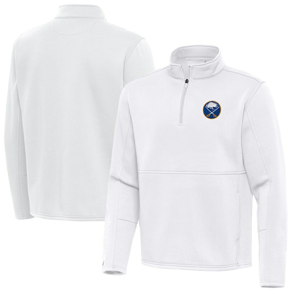 Buffalo Sabres Antigua Twist Quarter-Zip Pullover Jacket - White - NHL