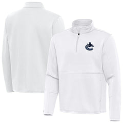 Vancouver Canucks Antigua Twist Quarter-Zip Pullover Jacket - White - NHL