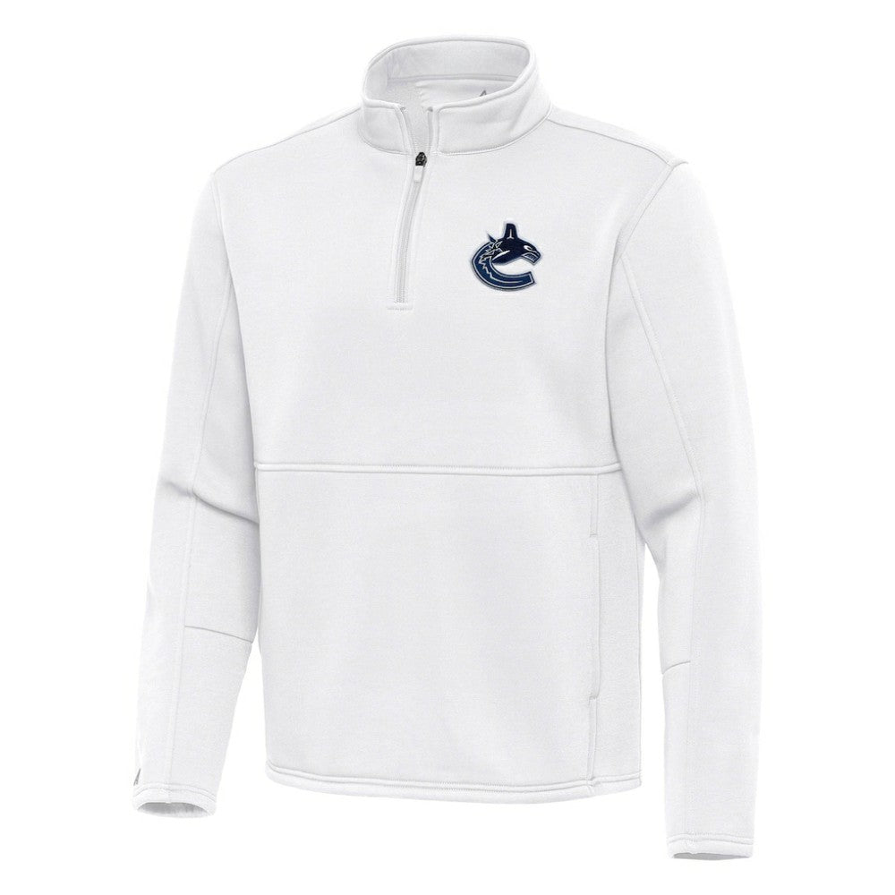 Vancouver Canucks Antigua Twist Quarter-Zip Pullover Jacket - White - NHL