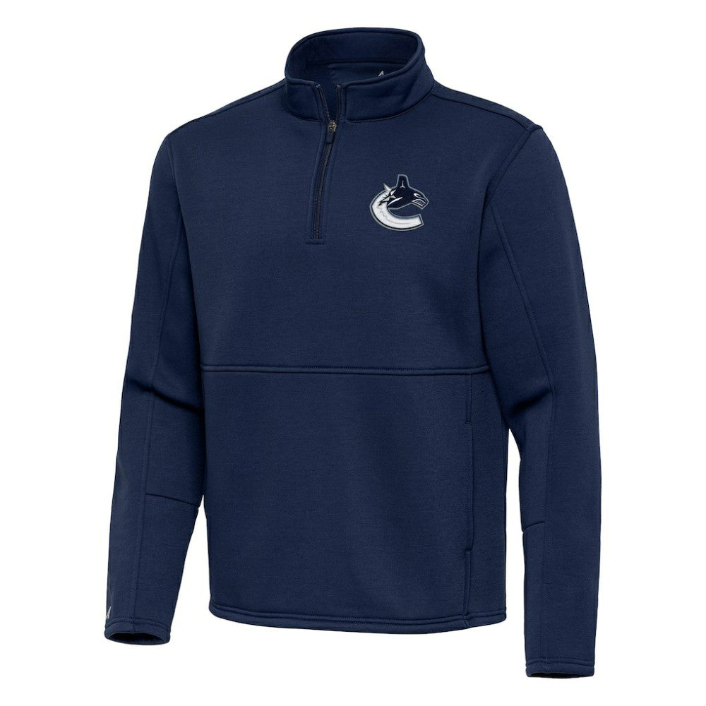 Vancouver Canucks Antigua Twist Quarter-Zip Pullover Jacket - Blue - NHL