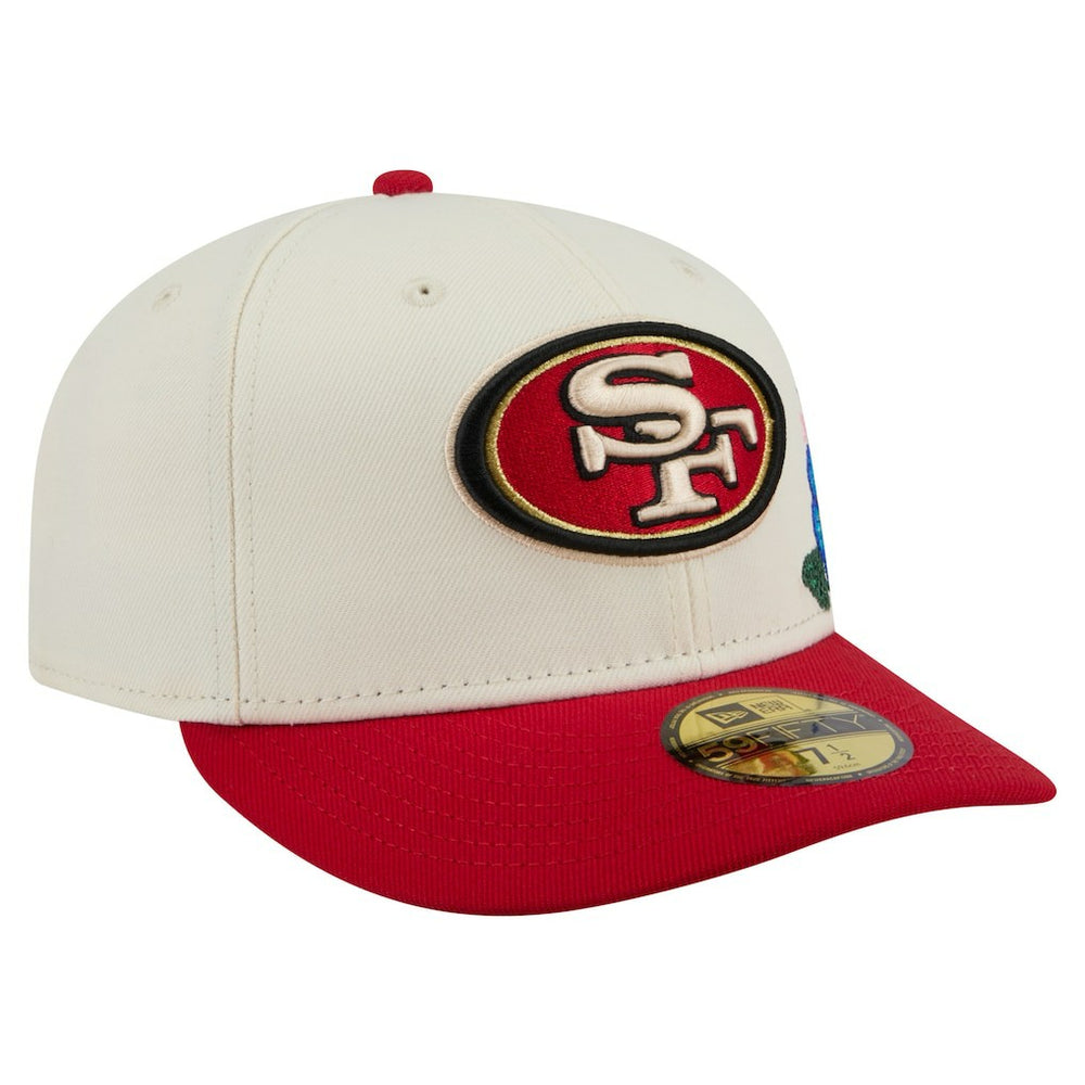 San Francisco 49ers New Era Tonal Floral 59FIFTY Fitted Hat Cream/Scarlet | NFL