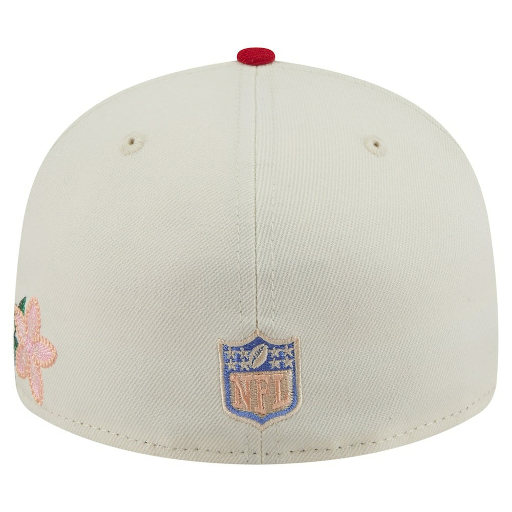 San Francisco 49ers New Era Tonal Floral 59FIFTY Fitted Hat Cream/Scarlet | NFL