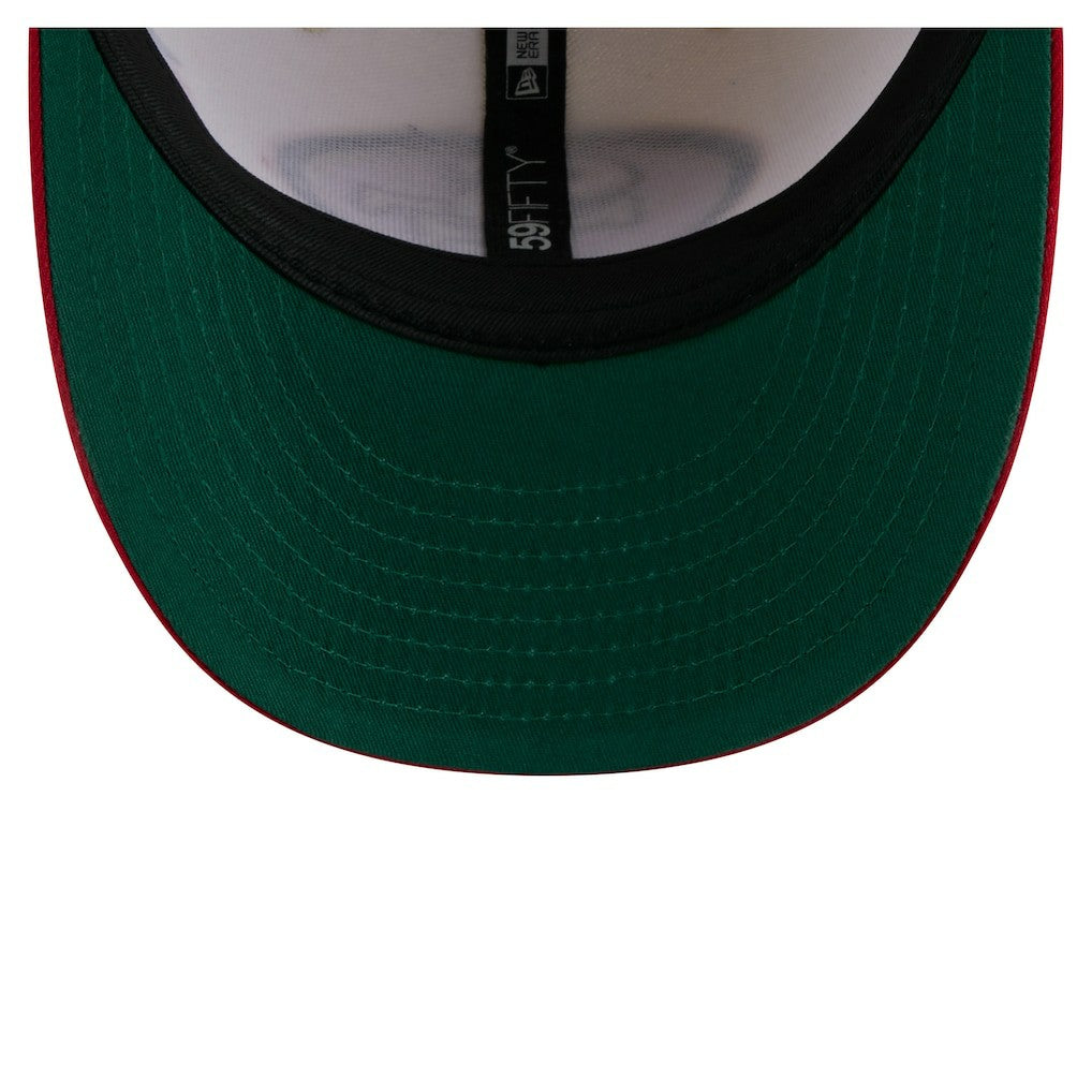 San Francisco 49ers New Era Tonal Floral 59FIFTY Fitted Hat Cream/Scarlet | NFL