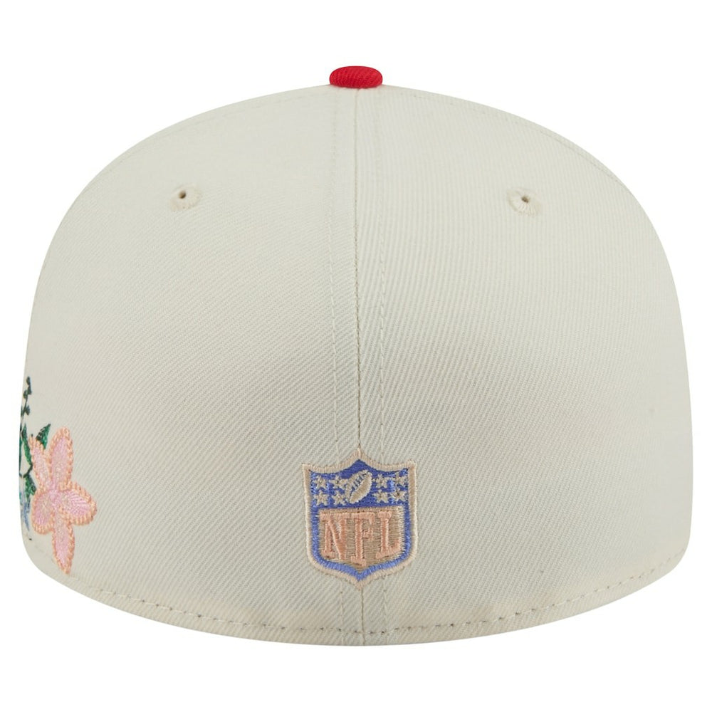 Kansas City Chiefs New Era Tonal Floral 59FIFTY Fitted Hat Cream/Red | NFL