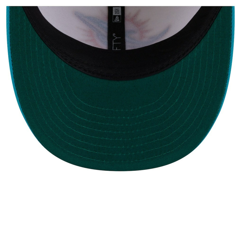Miami Dolphins New Era Tonal Floral 59FIFTY Fitted Hat Cream/Aqua | NFL