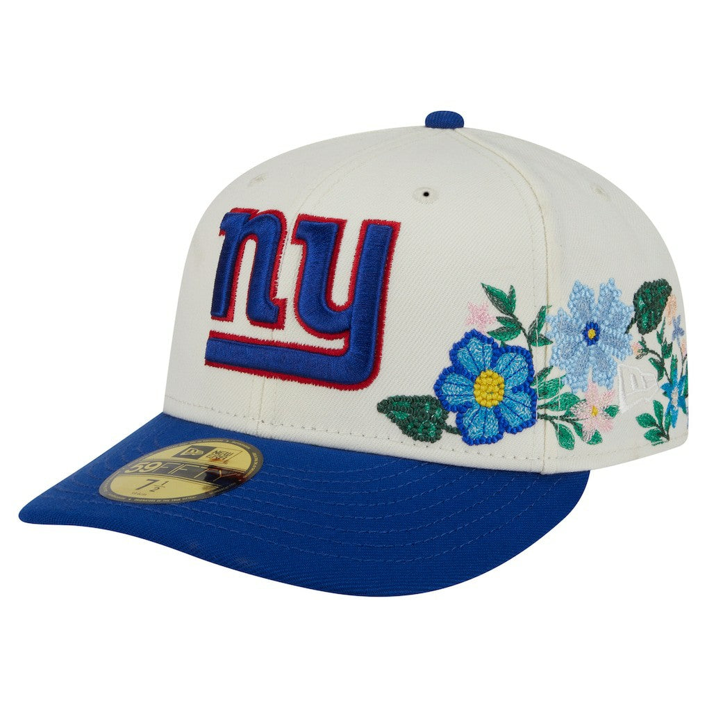New York Giants New Era Tonal Floral 59FIFTY Fitted Hat Cream/Royal | NFL