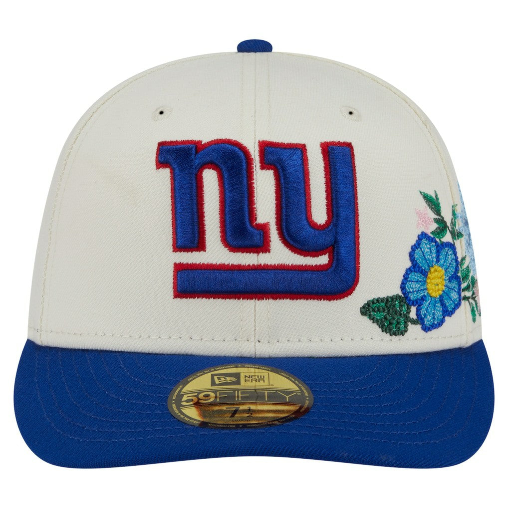 New York Giants New Era Tonal Floral 59FIFTY Fitted Hat Cream/Royal | NFL