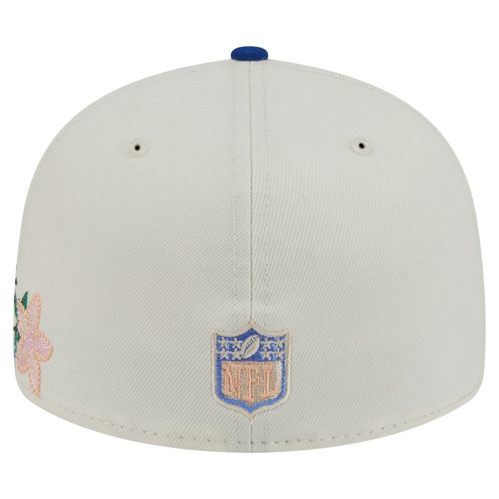 New York Giants New Era Tonal Floral 59FIFTY Fitted Hat Cream/Royal | NFL