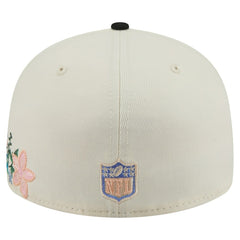 Pittsburgh Steelers New Era Tonal Floral 59FIFTY Fitted Hat Cream/Black | NFL