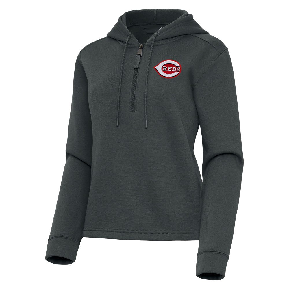 Cincinnati Reds Antigua Women's Contemporary Quarter-Zip Hoodie - MLB