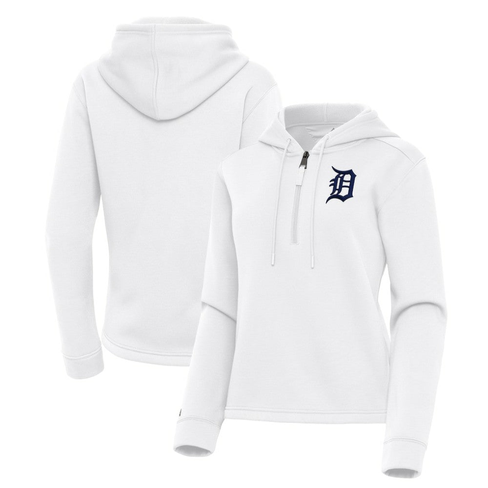 Detroit Tigers Antigua Women's Contemporary Quarter-Zip Hoodie - MLB