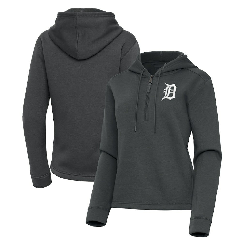 Detroit Tigers Antigua Women's Contemporary Quarter-Zip Hoodie - MLB