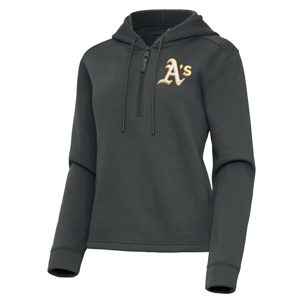 Athletics Antigua Women's Contemporary Quarter-Zip Hoodie - MLB