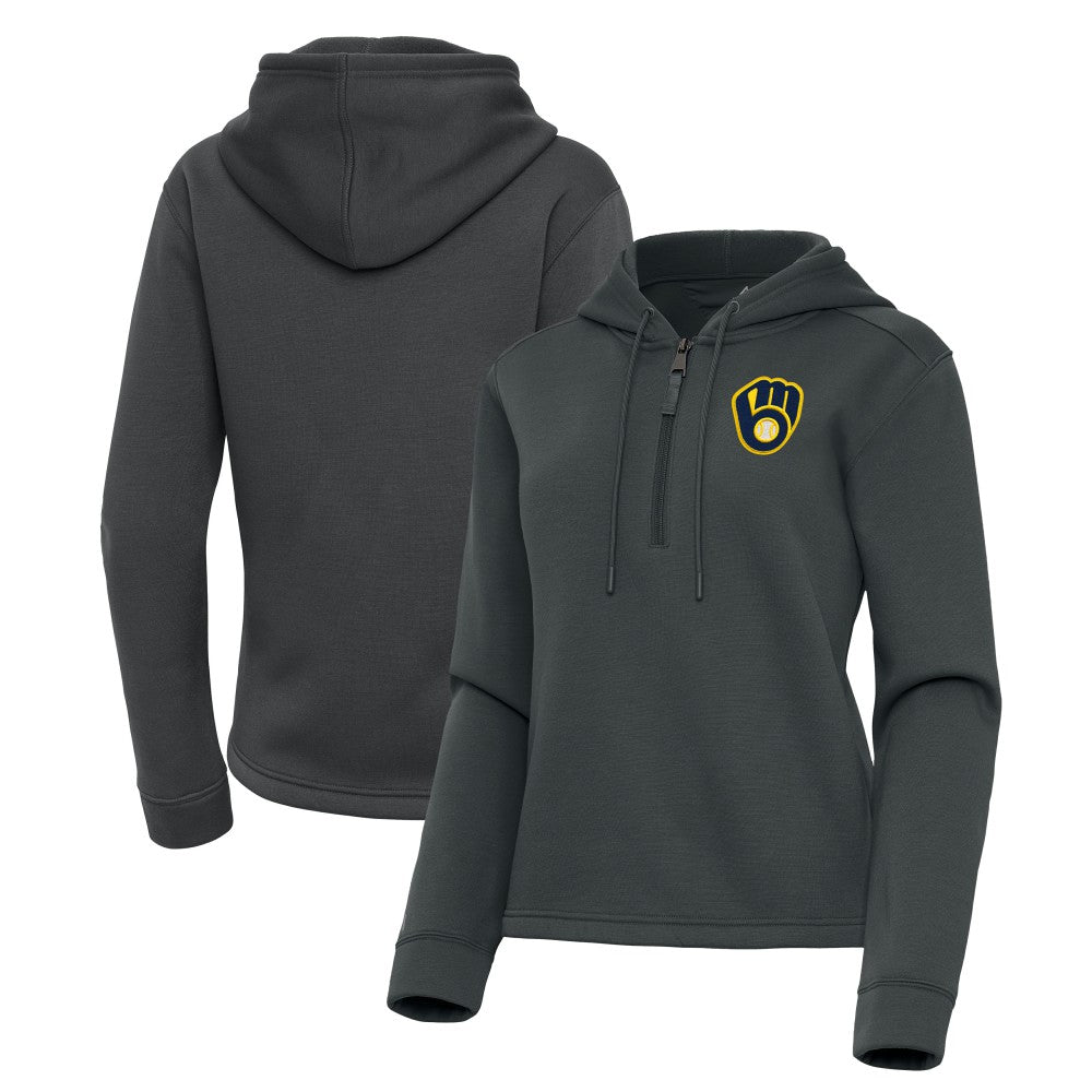 Milwaukee Brewers Antigua Women's Contemporary Quarter-Zip Hoodie - MLB