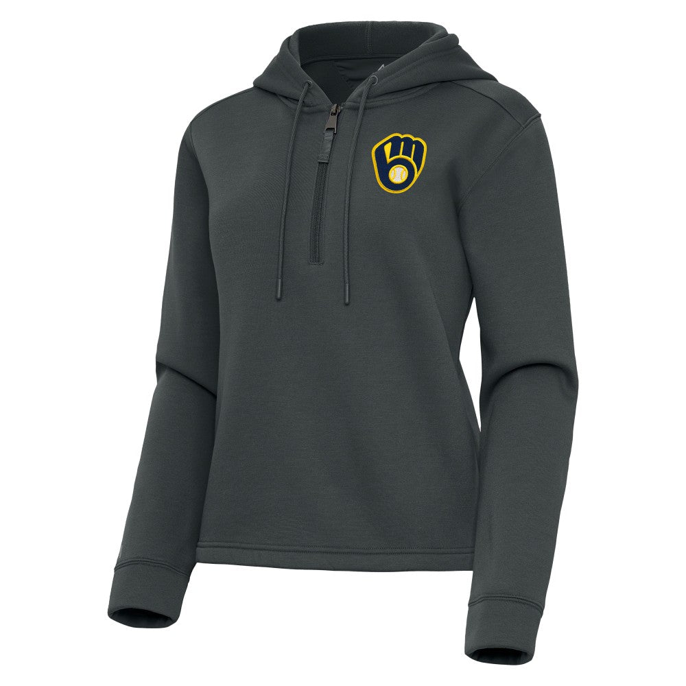 Milwaukee Brewers Antigua Women's Contemporary Quarter-Zip Hoodie - MLB