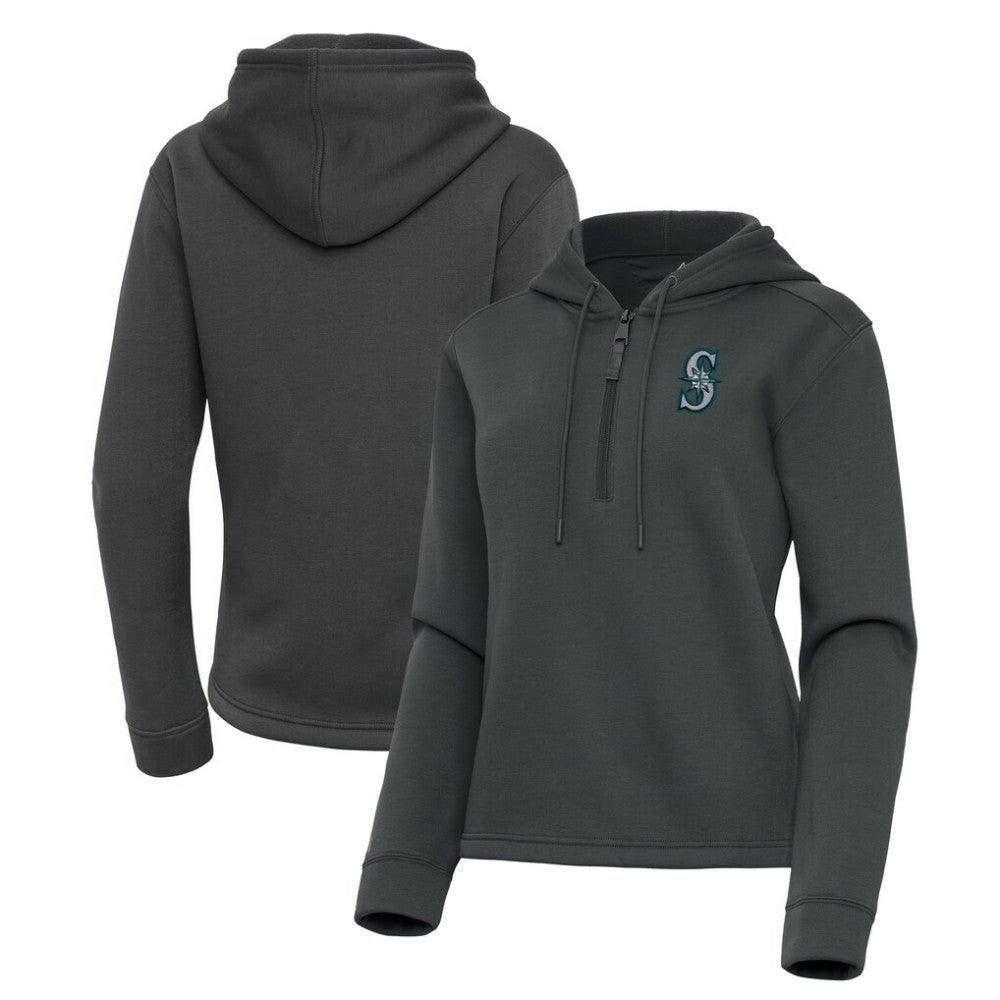 Seattle Mariners Antigua Women's Contemporary Quarter-Zip Hoodie - MLB