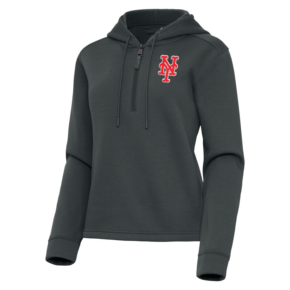 New York Mets Antigua Women's Contemporary Quarter-Zip Hoodie - MLB