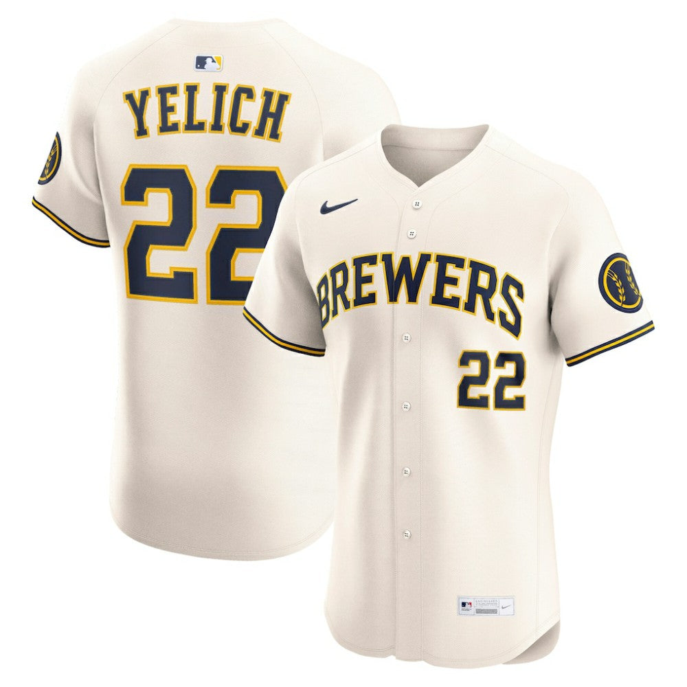 Christian Yelich Milwaukee Brewers Nike Home Elite Player Jersey - MLB